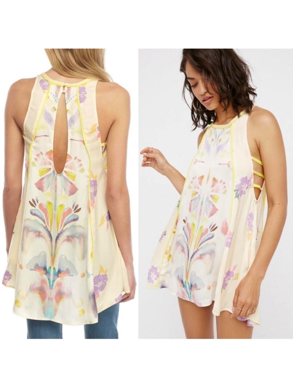 Free People Dream Free Mini Tunic Slip Dress, size medium